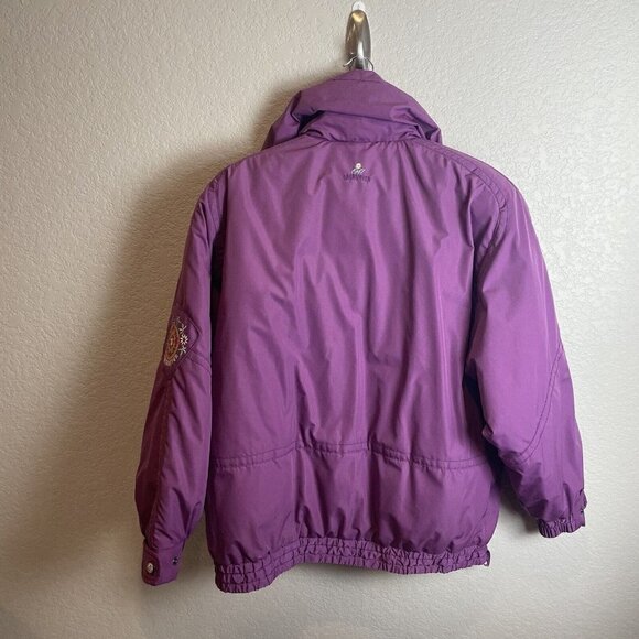 Obermeyer Vintage MONICA Purple Puffer Embroidered Ski Jacket Women size 10 EUC - Picture 6 of 14